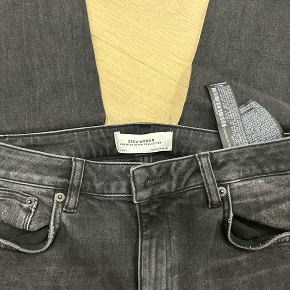 Zara black denim with pink ribbon sides - Picture 5 of 5